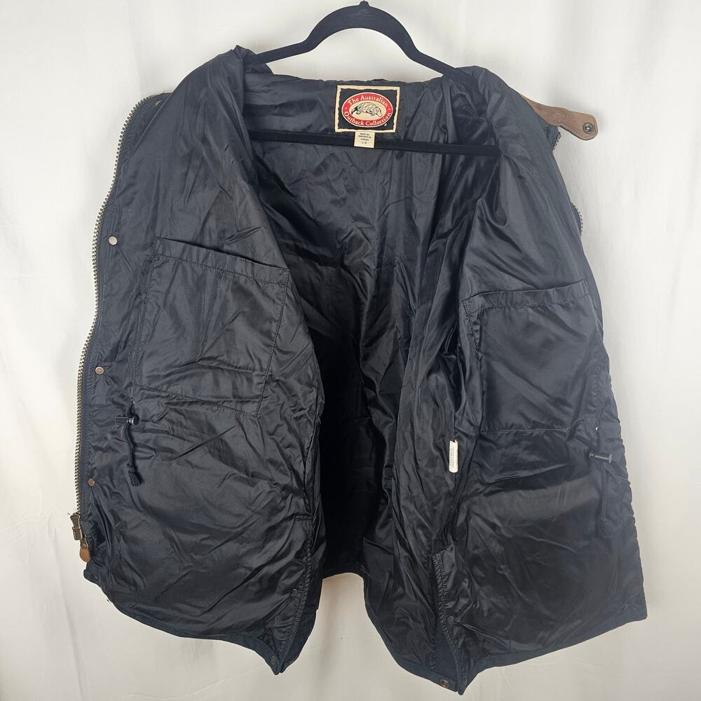 Australian Outback Collection Wool Coat Leather Trim Mens L Vintage 1990s - Picture 7 of 8